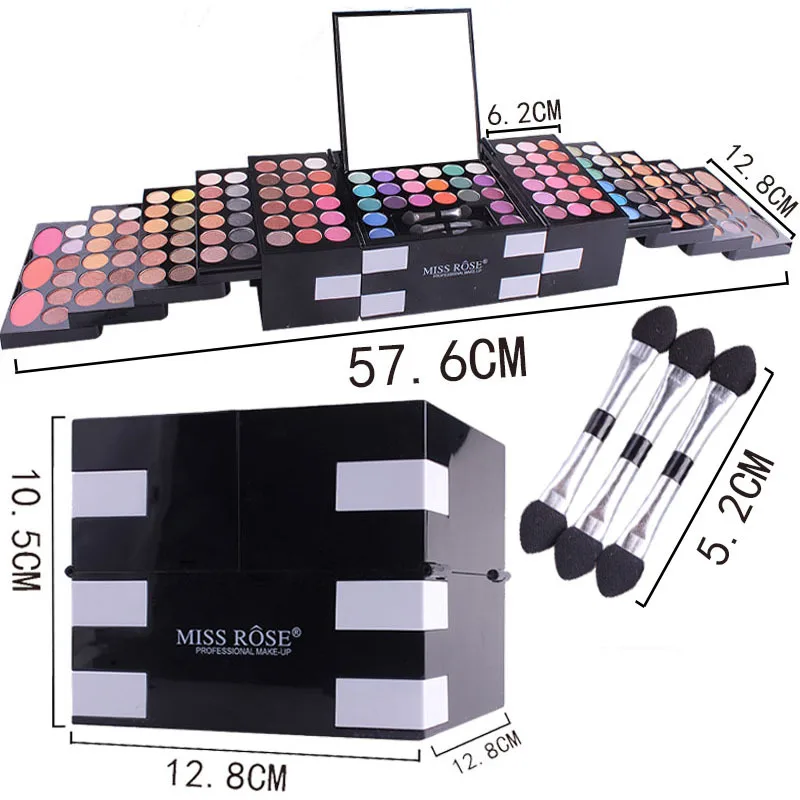 

Ready To Ship 148 colors Miss Rose Professional girl big Complete organic Makeup gift kit full set, 148 colors makeup kit full set