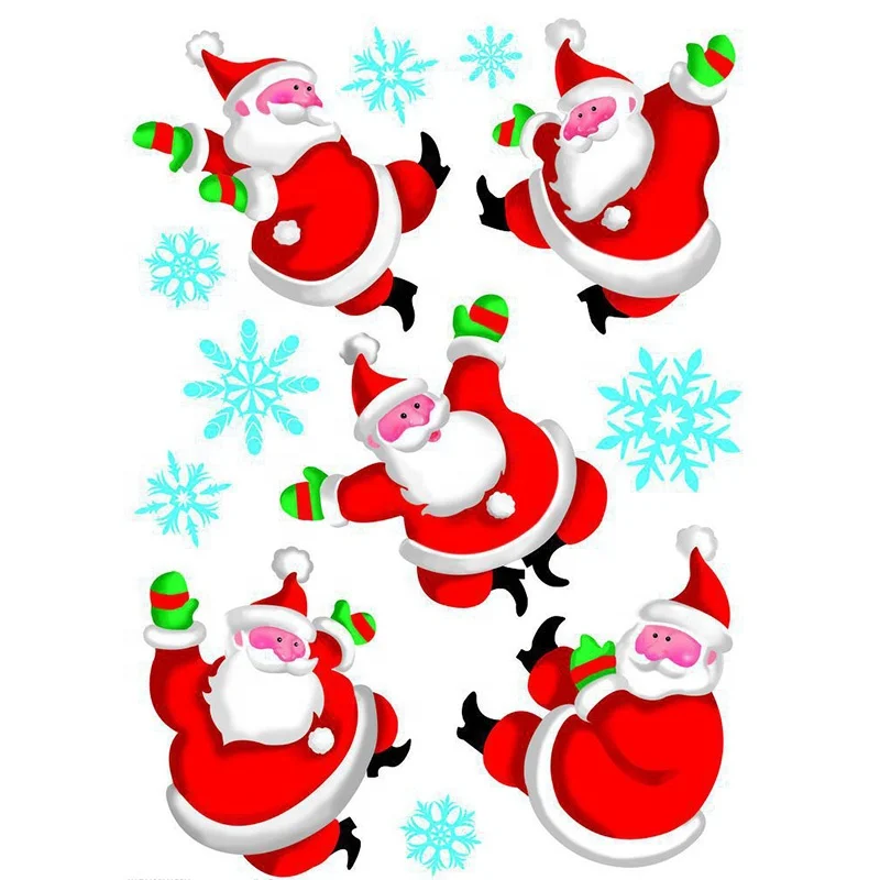 
Custom Reusable Christmas Themed Static Clings Decorative Decal Snowman Vinyl Stickers for Window Glass Decoration 