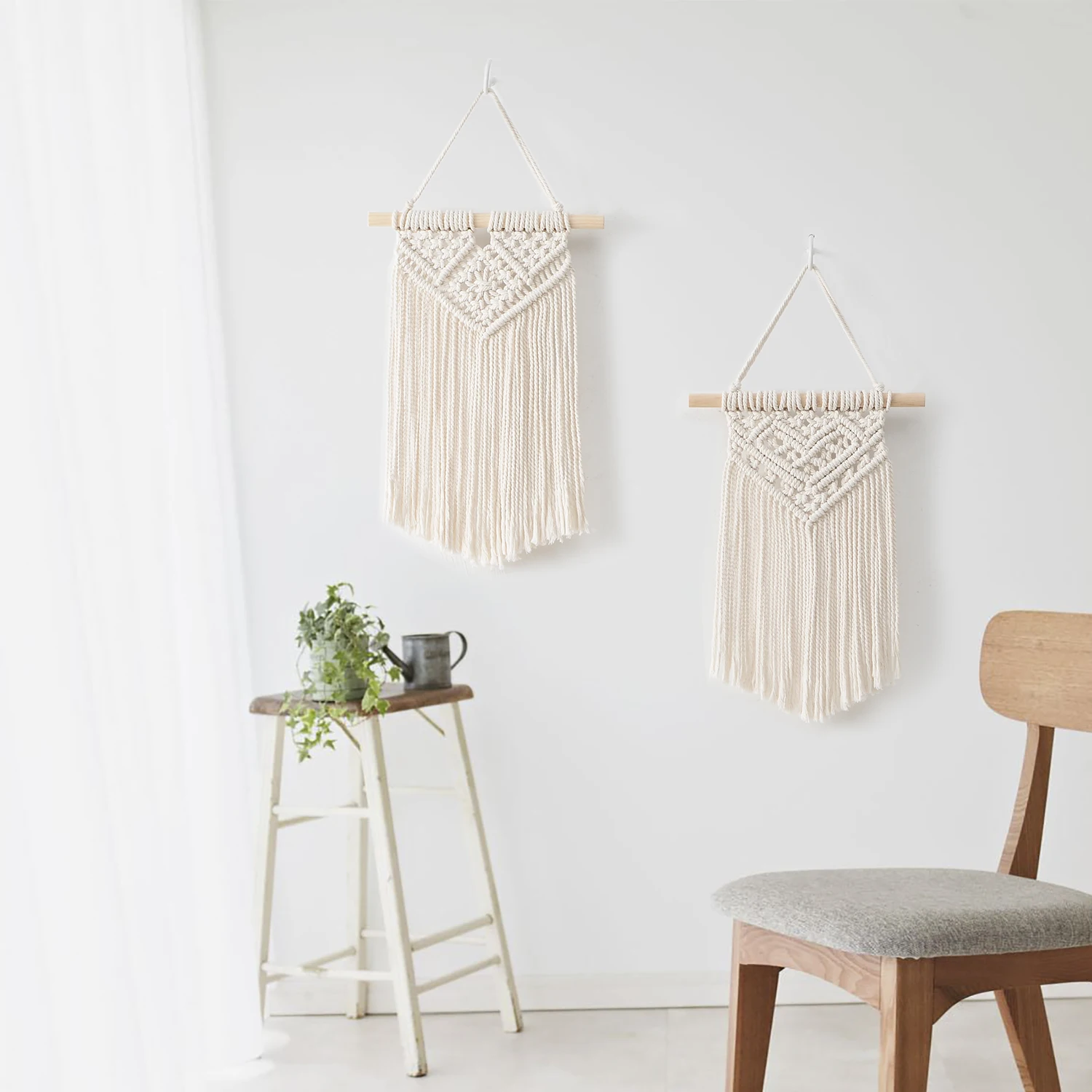 Macrame Wall Hanging Tapestry 100 Cotton Rope Handmade Handwoven