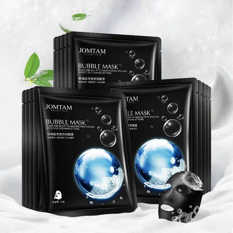 

JOMTAM bioaqua factory organic skin care sea salt pore deep cleansing bamboo charcoal black air bubble face mask sheet