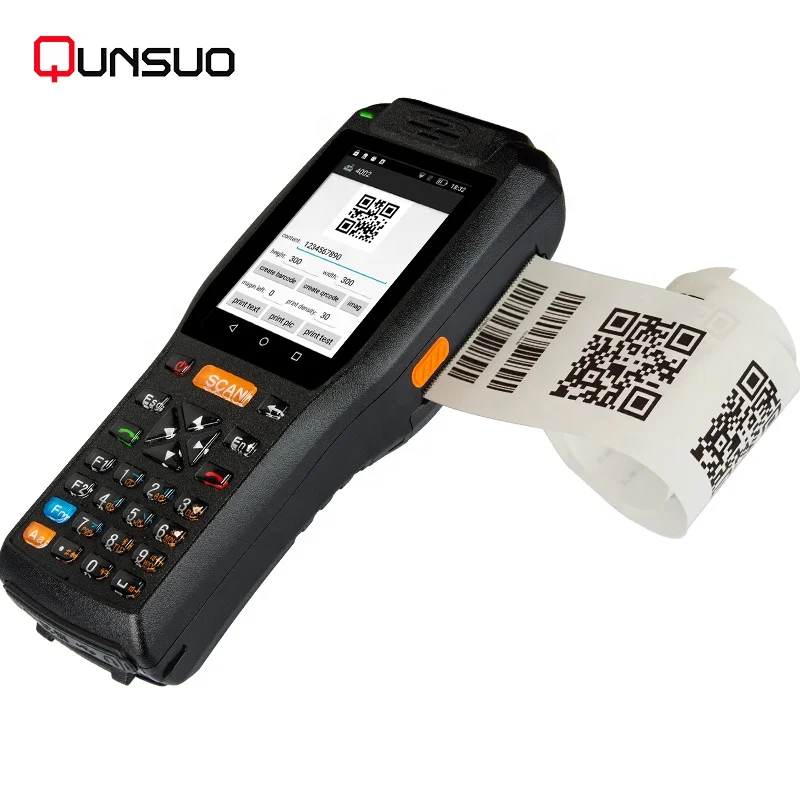 Newest handheld warehouse pda machine integrated barcode scanner / printer / SIM card / UHF read / NFC RFID