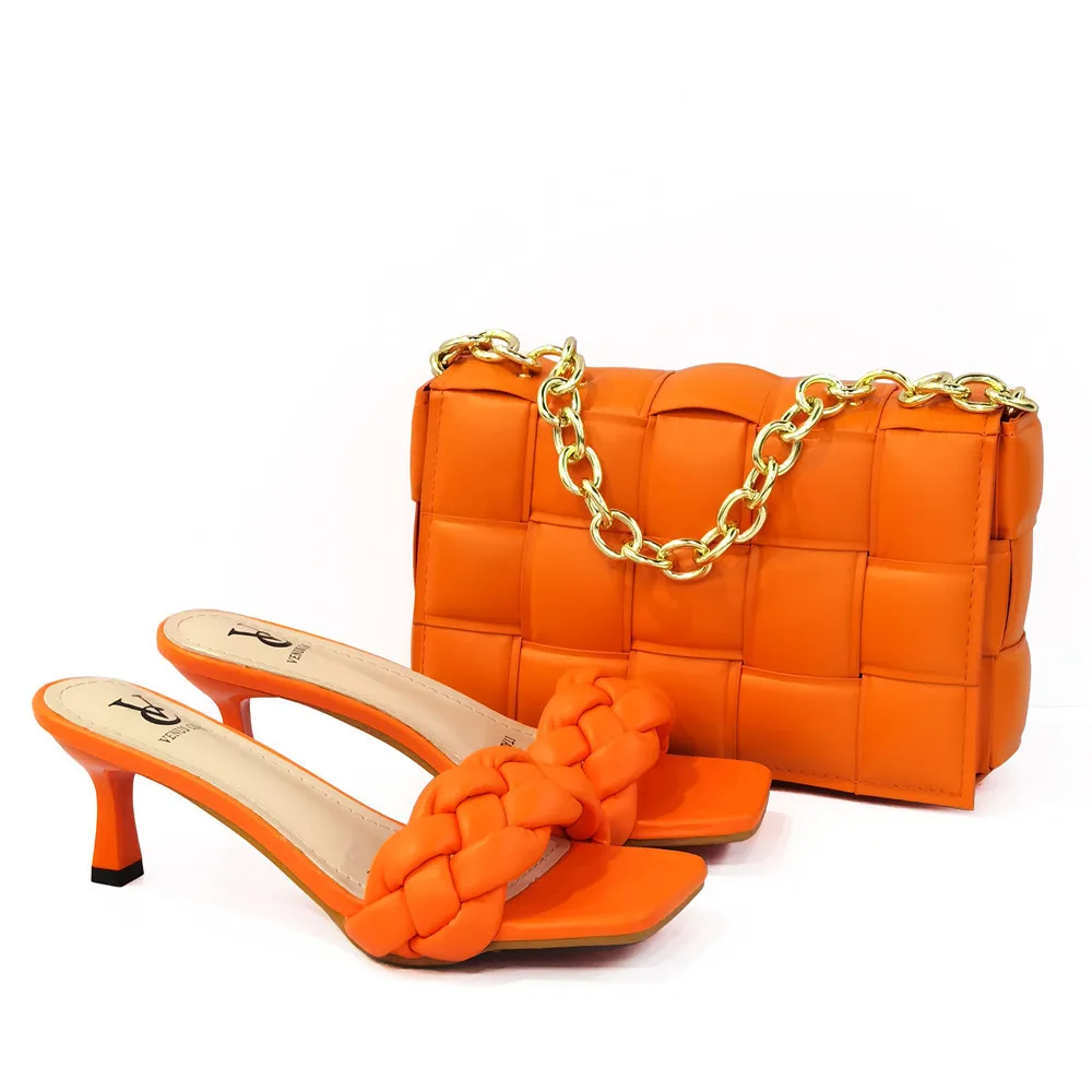 

New Trend PU Jelly Famous Brand Bags Luxury Chain Handbag Women's Crossbody Handbags Ladies Bag And Shoes Set Women Hand Bags