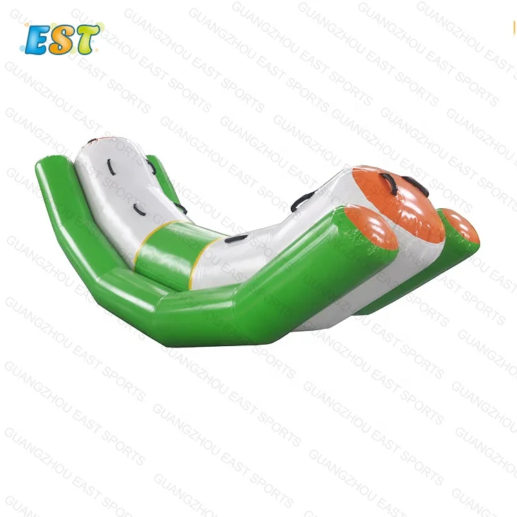 

Water Game Floating Toys Inflatable Seesaw Rocker Inflatable Water Totter, Blue, white, yellow, green,red, or at your request