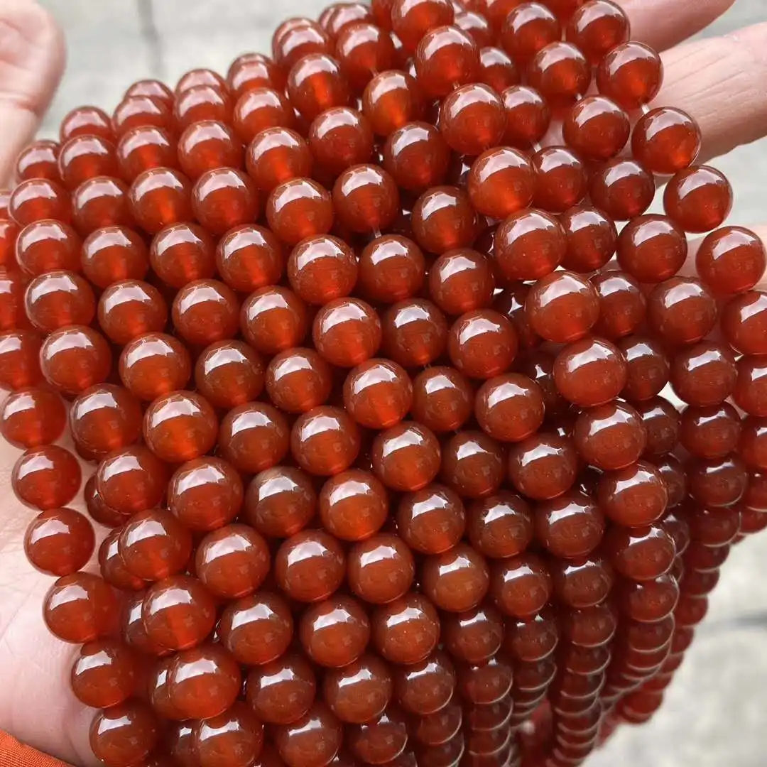 

AAA Carnelian 4/6/8/10/12/14mm Natural Stone Loose Round Red Agate Beads Carnelian