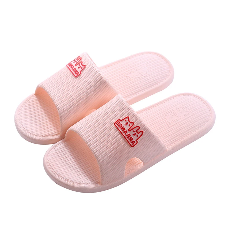

Amazon AliExpress Hot Sale Women Home Slippers Plus Size Solid Color Couple Soft Bottom One Font Cute Women Slippers