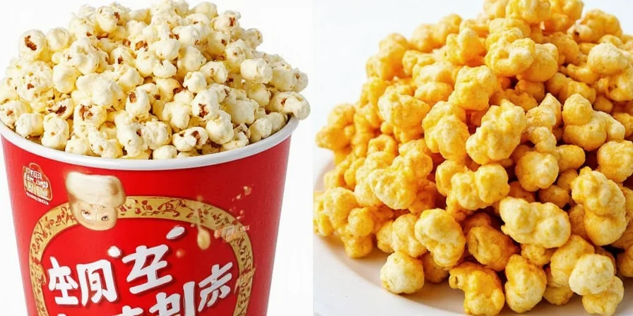 Tabletop spread of different Japanese popcorn flavors