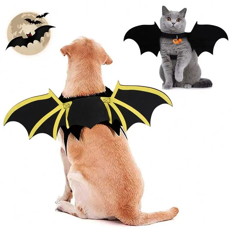 

Funny Dog Bat Wings Pet Collar Halloween Costume Pet Halloween Accessories, Blue