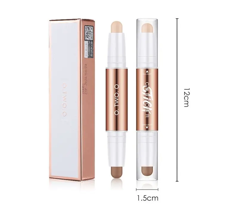 

O.TWO.O Bronzer Stick Double Head Contour Pen Waterproof Matte Finish Highlighters Shadow Contouring Pencil