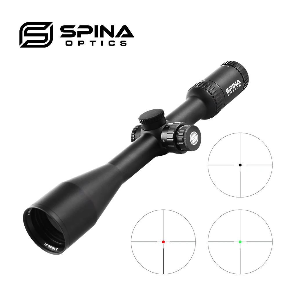 

SPINA Optics 3-18x50 SF Military Tactical Riflescope Glass Etched Reticle Turrets Lock Hunting Exit pupil Scope, Black