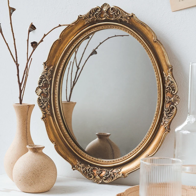 

modern bedroom beauty mirror classic decorative wall art oval mirrors gold metal