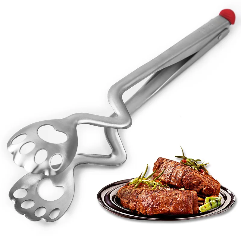 

Gadgets 2021 innovat 304 Stainless Steel Top Grade Creative Salad Barbecue Dessert Bread Steak Food Tongs Cat Claw Clip, Color