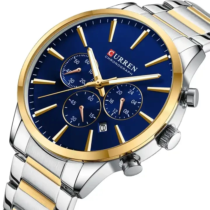CURREN 8435 Men's Fashion Sports Chronograph Watches WithCasual Business with Stainless Steel Watch Gift