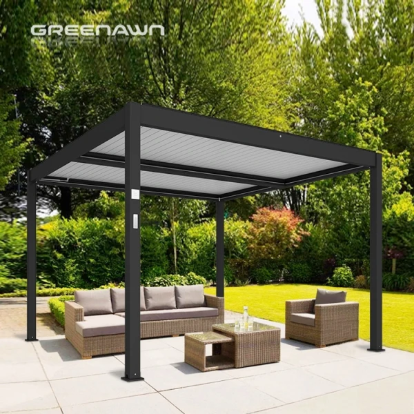 

Customization Sun Shading Motorized Retractable Pergola Awning Roof For Outdoor