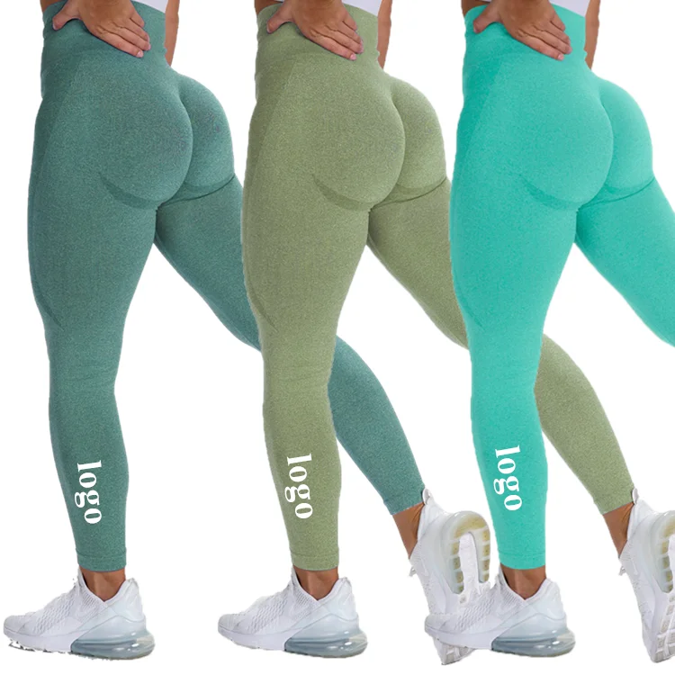 

New Forest Green Gym Workout Sports Seamless Leggings, Customized colors