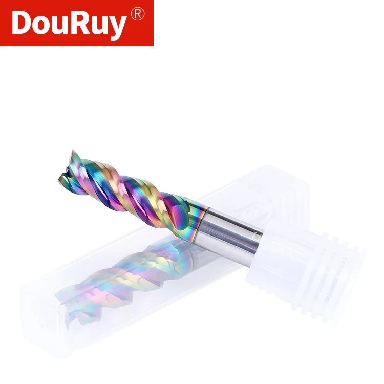 

3 Flutes Carbide Milling Cutter Aluminum Cutter Tungsten End Mill DLC Coating Teeth Tool Key Seater Router Bit Aluminum Milling