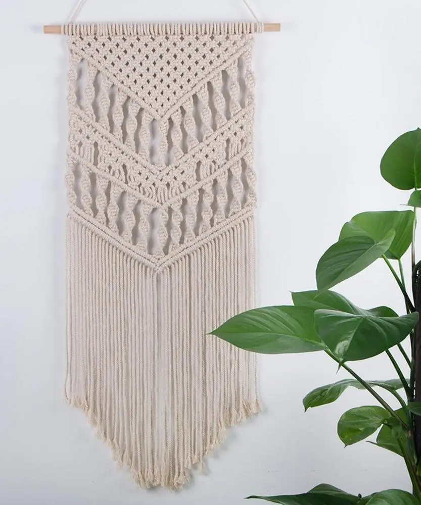 

Factory supply wall hanging macrame, White