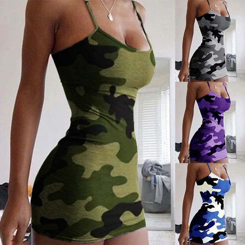 

High quality fashion new arrival hot print sexy tight suspender skirt slip dress womens clothing 2021, 5 colors