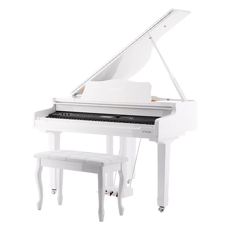 

SPYKER HD-W120 White Digital Grand Piano Professional Music Instrument, White/red/black