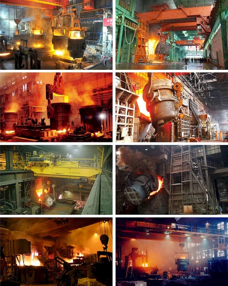 Steelmaking Metallurgical process Industrial Overhead Crane for Steel Scrap Ladle Teeming Tundish Charging CCM Casting Foundry