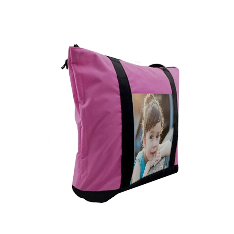 

Personalized Sublimation Canvas Blank Mummy Bag Diaper Bag, Green, pink, blue