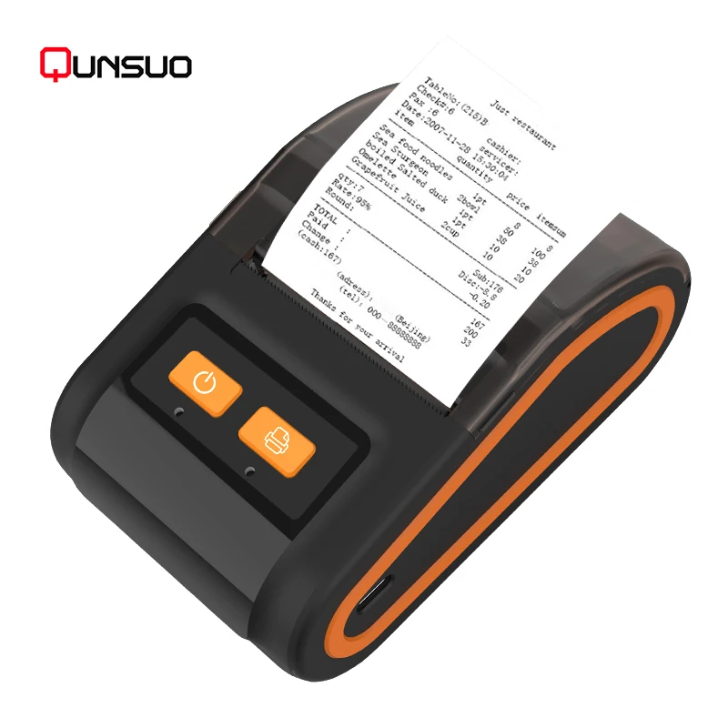 

Qunsuo 2 Inch Portable Mini Small USB Ticket Bill Receipt Wireless Pocket POS BT 58mm Thermal Printer Support Android