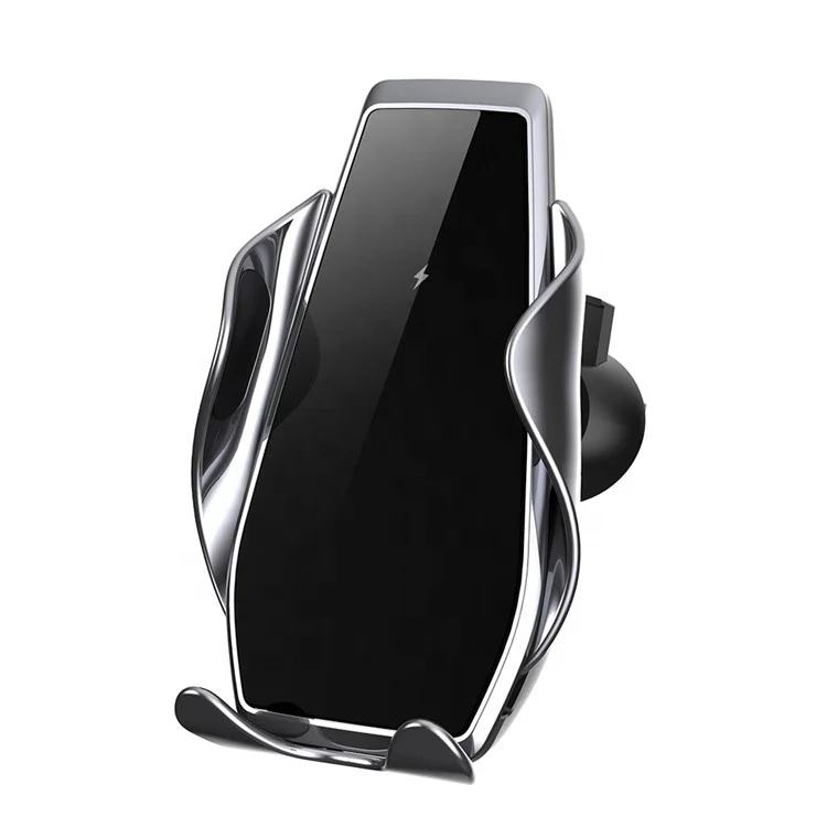 

Humidity Display Wireless Car Charger Mount 15W Qi Fast Charging Auto Clamping Windshield Dash Air Vent Car Phone Holder