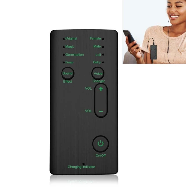 

2021 Hot Selling Mobile Phone Voice Changer Portable Sound Card for Live Broadcast K Song Game Voice Changer Mic Tool