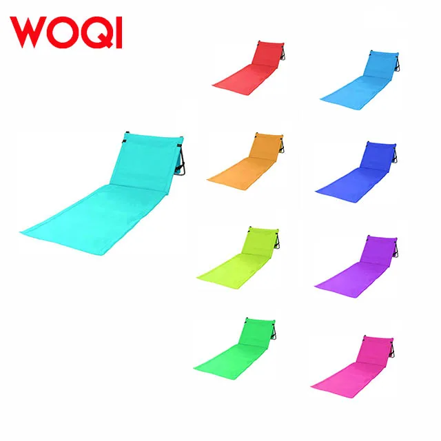 WOQI Comfortable Sand-Free Foldable Beach Lounge Chair with Backrest Large Padded Oxford Cloth for Gym School Park Traveling