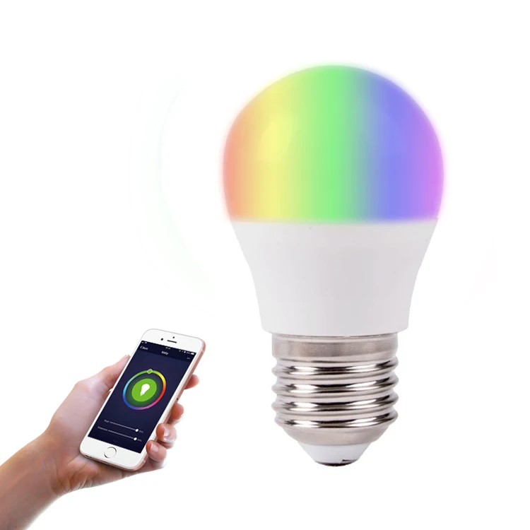 Smart Charge RGB G45 LED Smart Light Bulb, Alexa Google Home Tuya Wireless Control 5 W LED Bulb With WIFI