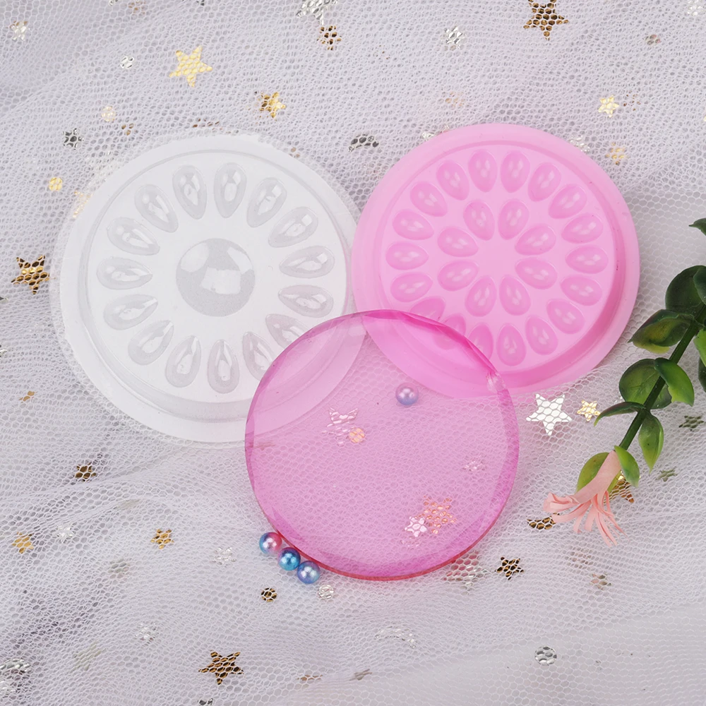 

Wholesale Shiny Crystal Stone Eyelashes Lash Glue Palette Holder Tray, Colorful