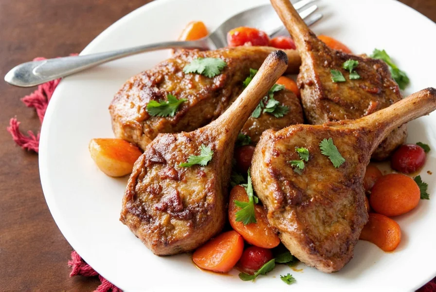 Smoked sea salt sprinkled over grilled pork chop