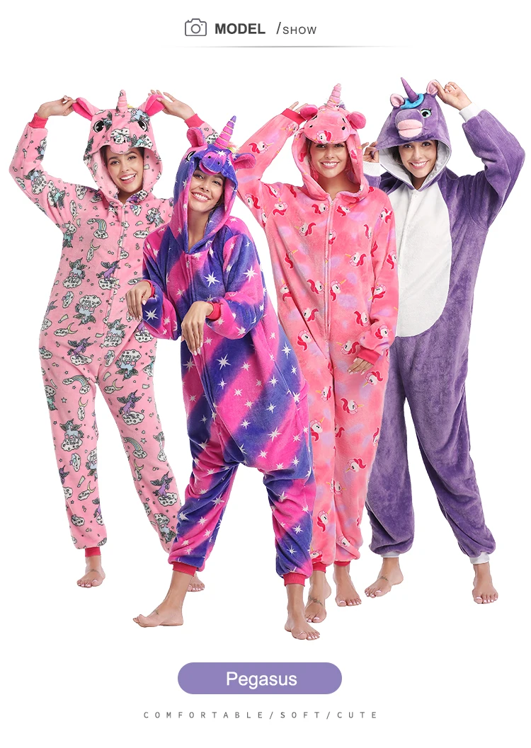 
wholesale adult women pajamas custom unicorn onesie pajamas flannel adult onesie pyjamas 