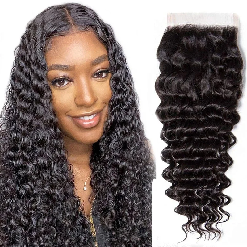 

Hot Selling Wholesale Price Peruvian Hair Lace Closure Grade 10a Deep Wave 4x4 Hd Lace Closure Virgin Human Hair