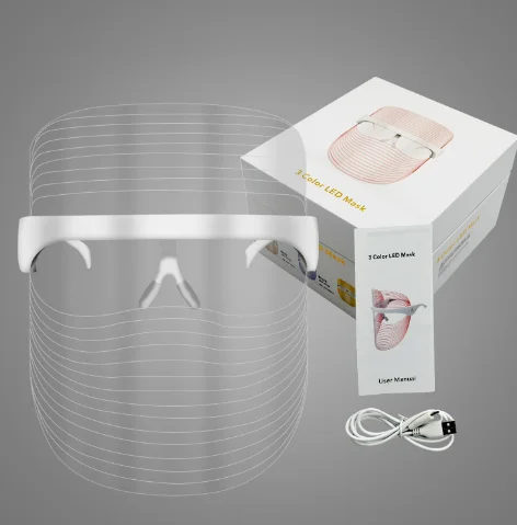 

KMD Wholesale 3 Colors LED Light Therapy Mask with Neck/PDT LED Light Therapy Spa Use Facial Whitening LED Mask Skin Care Shield