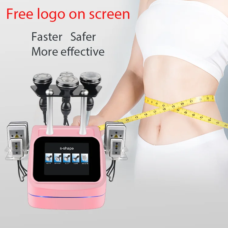 

Pink cellulite removal fat burning lipolaser slimming s shape 6 in 1 cavitation machine 30k