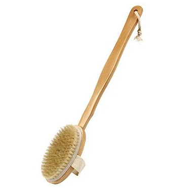 

Natural Bristle Body Brush Scrubber Long Handle Wooden Brush Scrubs Bodys Treatment Massager Bath Shower Back Spa Cleaner