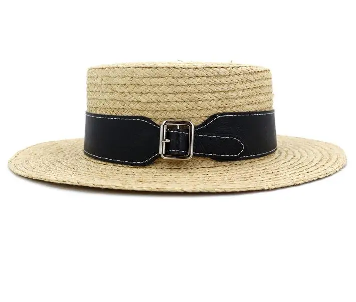 

New Fashion Fedora Sun Caps Wide Brim Natural Peru Raffia Summer Straw Hat With Pu Band, Camle,red bule and so on