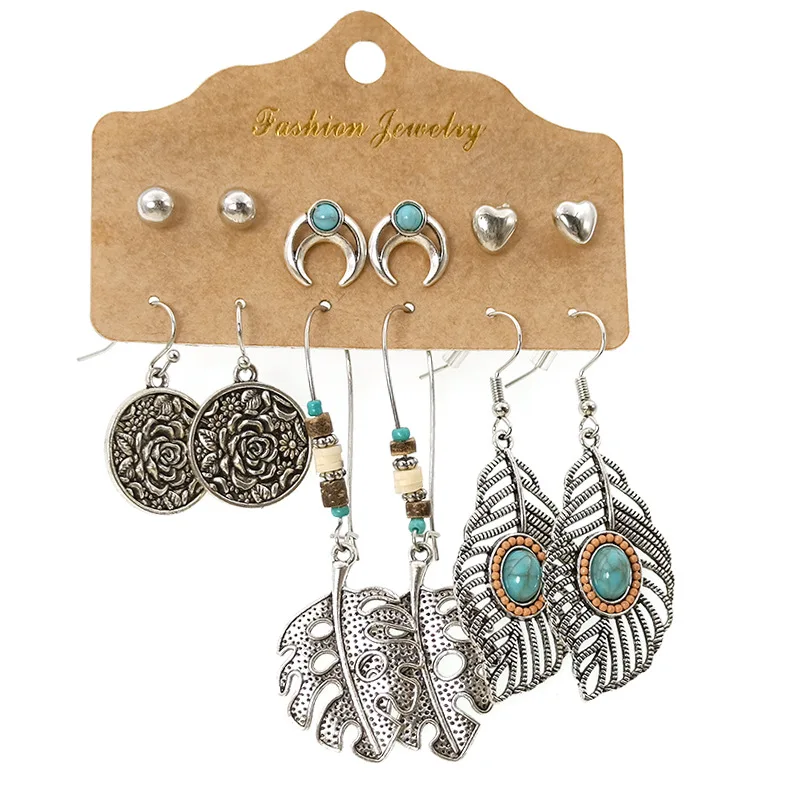 

Vintage Big Round Multicolor Beaded Earrings Set for Woman Ethnic Boho Tassel Feather Long Dream catcher Drop Earrings Jewelry, Gold