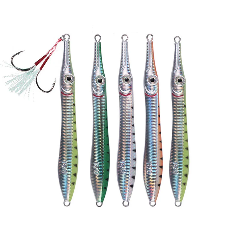 

Isca Artificial Vertical Jigging Lures 150g 200g Mullet Fish Lure Spinnerbait Metal Casting Swimming Bait Fishing Lure Saltwater, 4 colors