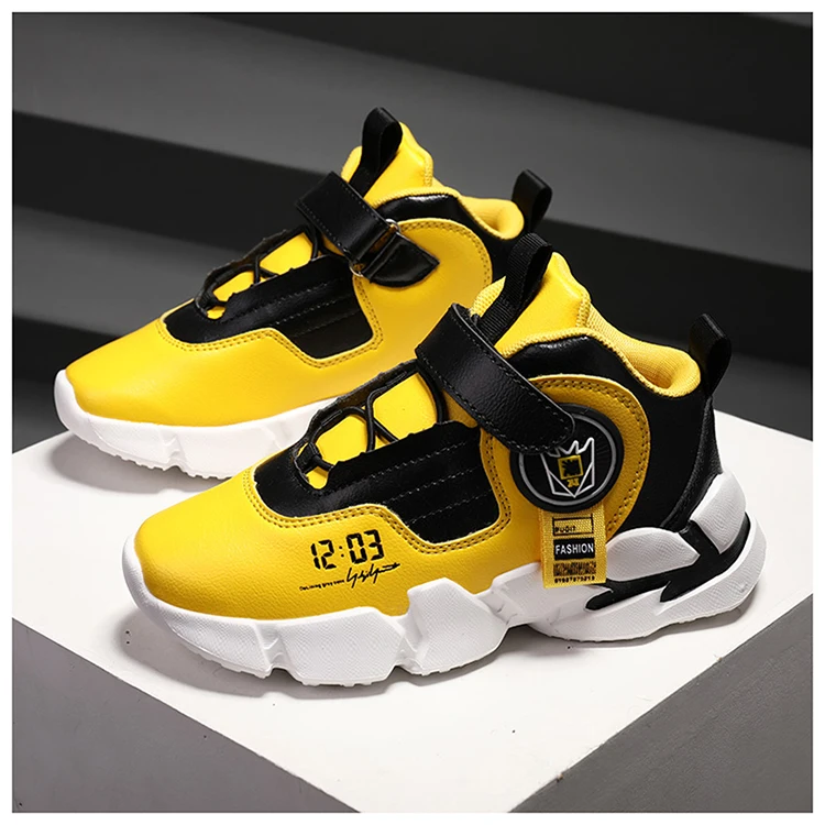 

Fashion Kids Sneakers High top pu chaussures enfant Shoes Children Comfortable School basketball Sneakers toddlers Boys shoes, Mix colour