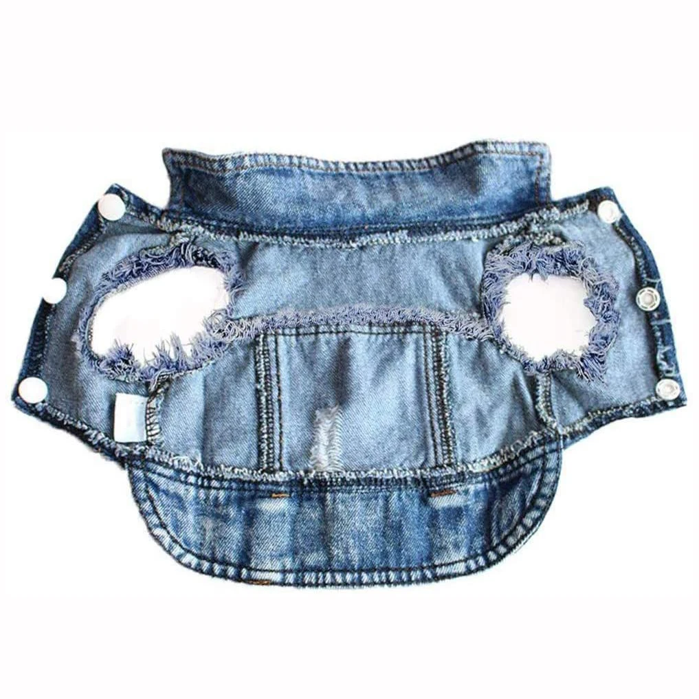 

2021 Hot Selling Dogs Jacket New Arrival Fashionable Fashion Pet Clothes Designer Hoodie For Dog Jean Jacket Dog Clothes, Blue