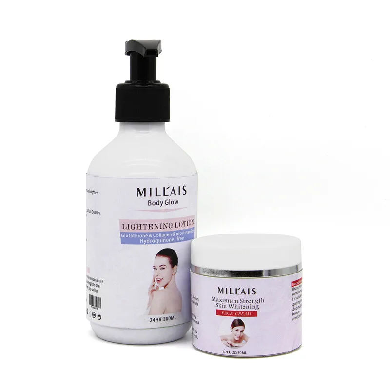 

OEM Best organic herbal High Quality fast skin whitening L-glutathione body lotion, White