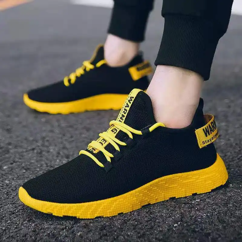 

2021 New Men Popular Breathable Mesh Platform Sneakers Men New Fashion Lace-up Shoes, As pic