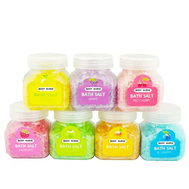 300g customizable private label spa pink himalayan salt body bath scrub with wooden spoon