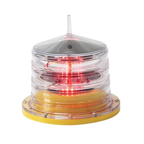 Aluminium battery powered beacon lights LED High intensity obstruction light solar hazard warning light