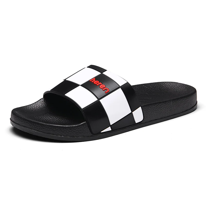 

Summer Season Fashion Breathable Men's slippers, White/black