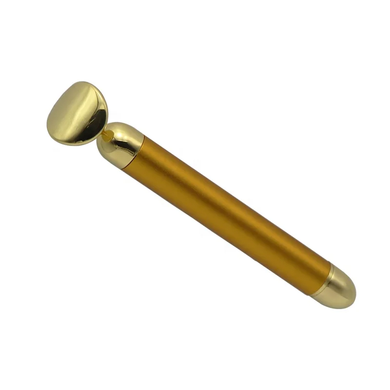 

Dongguan cosmetics tools anti-wrinkle skin rejuvenation beauty golden electric vibrating mini face massage stick