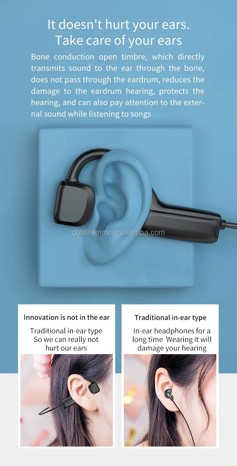 Hiking Foldable Sport Microphone Mobile Phone Open Ear Running Bone Conduction New Brands Earphone - ANKUX.COM
