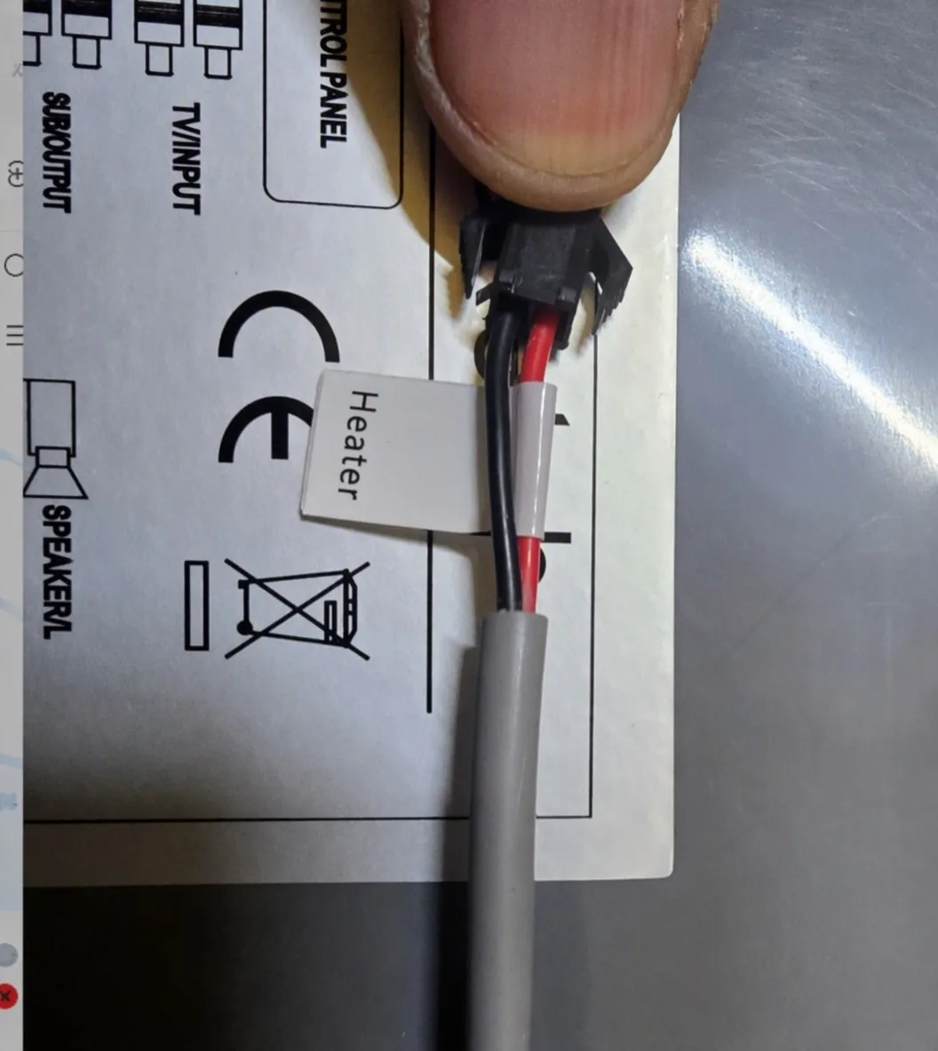 Heater wire connection to spa control panel