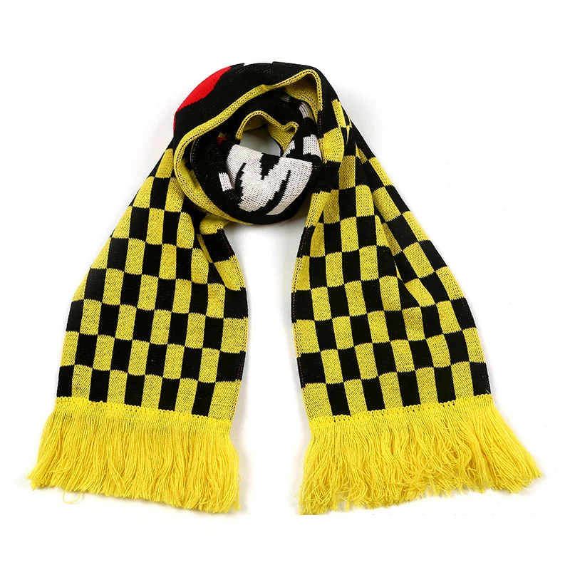 High Quality Logo Printed Acrylic Knitted Jacquard Soccer Fans Scarf ...